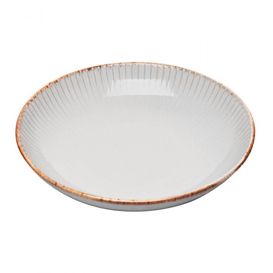 Prato Avulso Para massa 22,8cm De Cerâmica Linear Cinza